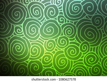 Dark Green vector abstract doodle background. Brand-new colored illustration in blurry style with doodles. Brand-new design for your business.