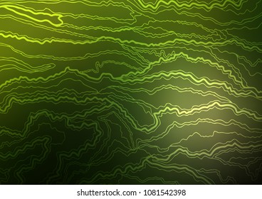 Dark Green vector abstract doodle template. Colorful abstract illustration with lines in Asian style. Hand painted design for web, leaflet, textile.