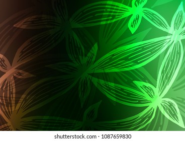 Dark Green vector abstract doodle texture. Sketchy hand drawn doodles on blurred background. The completely new template can be used for your brand book.