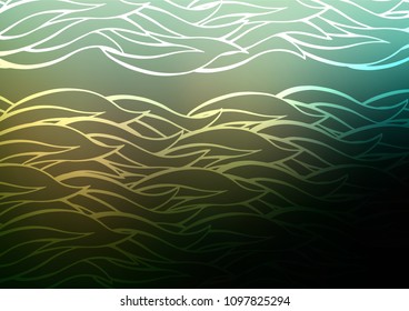 Dark Green vector abstract doodle template. Sketchy hand drawn doodles on blurred background. The pattern can be used for coloring books and pages for kids.