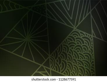 Dark Green vector abstract doodle pattern. Ethnic elegant natural pattern with gradient. The completely new template can be used for your brand book.