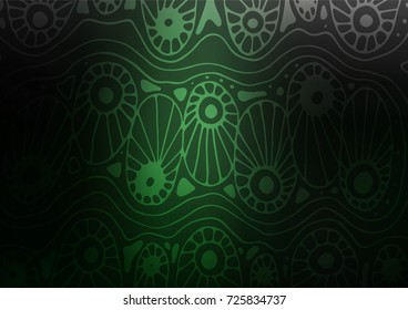 Dark Green vector abstract doodle texture. Modern geometrical abstract illustration with doodles. A completely new template for your business design.