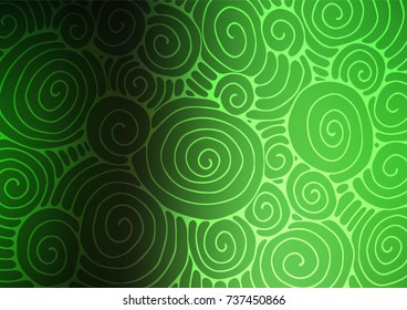 Dark Green vector abstract doodle template. Glitter abstract illustration with doodles and Zen tangles. The pattern can be used for heads of websites and designs.