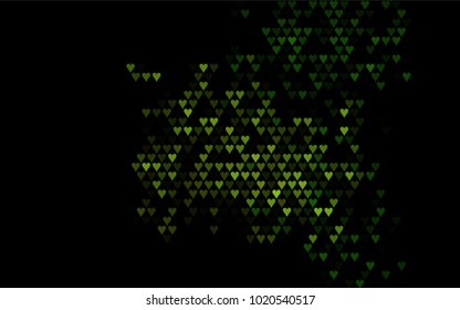 Dark Green vector abstract lovely pattern with Hearts on white background. Happy Valentine's Day Greeting Card with small hearts. Stock template for your romantic ad, leaflet, banner.