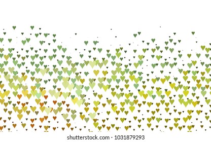 Dark Green vector abstract lovely pattern with Hearts on white background. Happy Valentine's Day Greeting Card with small hearts. Stock template for your romantic ad, leaflet, banner.