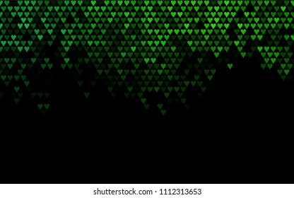 Dark Green vector abstract lovely pattern with Hearts on white background. Happy Valentine's Day Greeting Card with small hearts. Stock template for your romantic ad, leaflet, banner.