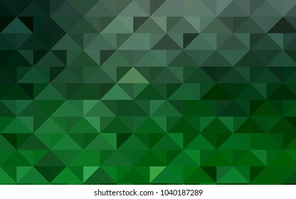 Dark Green vector abstract mosaic pattern. Shining illustration, which consist of triangles. The completely new template can be used for your brand book.