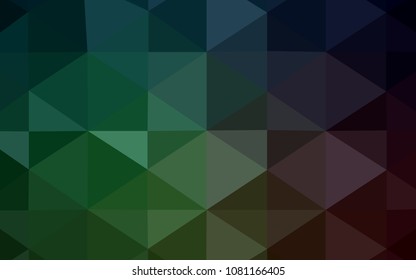 Dark Green vector abstract mosaic pattern. Creative illustration in halftone style with gradient. Brand-new style for your business design.