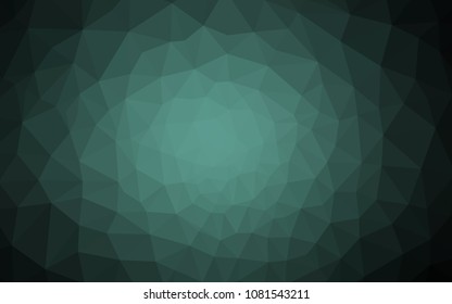 Dark Green vector abstract mosaic backdrop. Shining colorful illustration with triangles. Brand new design for your business.
