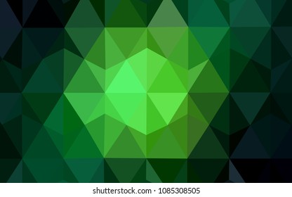 Dark Green vector abstract mosaic backdrop. Colorful illustration in abstract style with triangles. Template for cell phone's backgrounds.