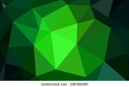Dark Green vector abstract mosaic pattern. Modern abstract illustration with triangles. Polygonal design for your web site.