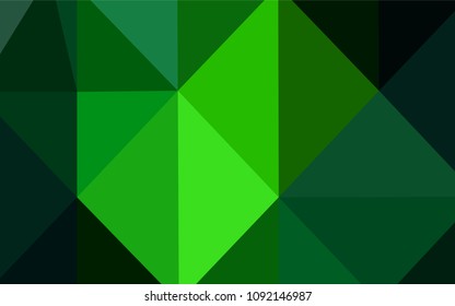 Dark Green vector abstract mosaic backdrop. Colorful illustration in polygonal style with gradient. The polygonal design can be used for your web site.