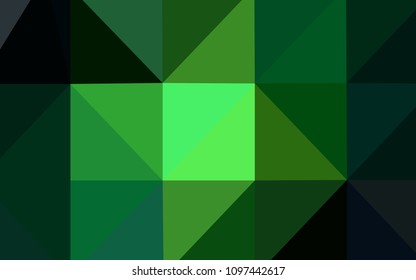 Dark Green vector abstract mosaic backdrop. A completely new color illustration in a  polygonal style. A completely new design for your business.