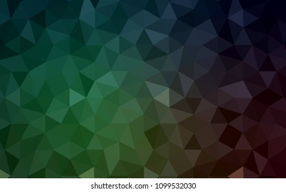 Dark Green vector abstract mosaic backdrop. Shining colorful illustration with triangles. Brand new style for your business design.