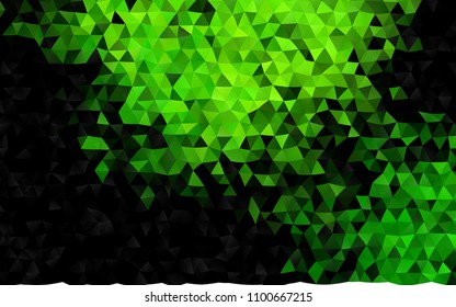 Dark Green vector abstract mosaic template. A sample with polygonal shapes. Triangular pattern for your business design.