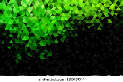 Dark Green vector abstract mosaic template. Glitter abstract illustration with an elegant design. The template can be used as a background for cell phones.