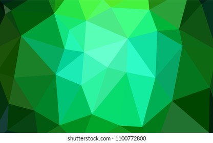 Dark Green vector abstract mosaic backdrop. Glitter abstract illustration with an elegant design. Brand-new design for your business.