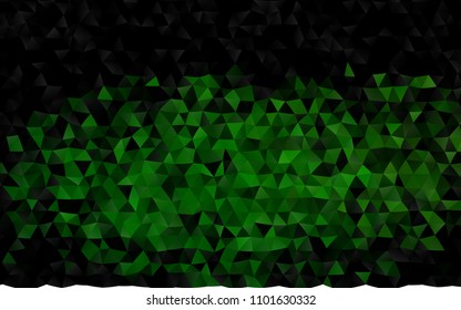 Dark Green vector abstract mosaic template. A vague abstract illustration with gradient. Brand new style for your business design.
