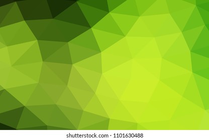 Dark Green vector abstract mosaic abstract mosaic. Triangular geometric sample with gradient.  A new texture for your design.