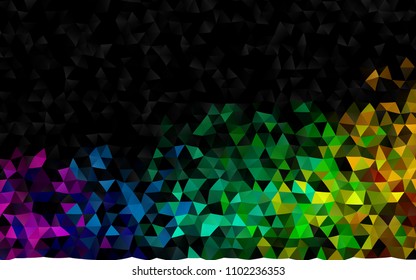 Dark Green vector abstract mosaic pattern. Geometric illustration in Origami style with gradient.  The best triangular design for your business.