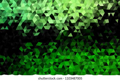 Dark Green vector abstract mosaic pattern. Creative geometric illustration in Origami style with gradient. The best triangular design for your business.