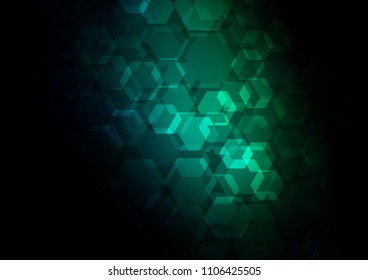 Dark Green vector abstract mosaic template. Brand new colored illustration in blurry style with gradient. The textured pattern can be used for background.
