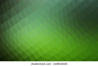 Dark Green vector abstract mosaic backdrop. A sample with polygonal shapes. The elegant pattern can be used as part of a brand book.