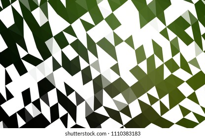 Dark Green vector abstract mosaic pattern. Triangular geometric sample with gradient.  A new texture for your design.