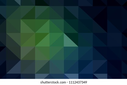 Dark Green vector abstract mosaic backdrop. Colorful illustration in polygonal style with gradient. Completely new template for your banner.