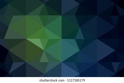 Dark Green vector abstract mosaic pattern. Geometric illustration in Origami style with gradient.  Triangular pattern for your business design.