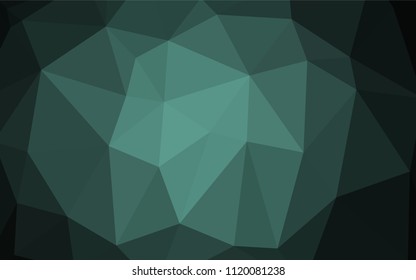 Dark Green vector abstract mosaic pattern. Elegant bright polygonal illustration with gradient. The polygonal design can be used for your web site.