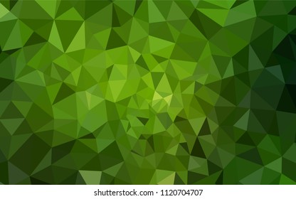 Dark Green vector abstract mosaic pattern. Colorful illustration in polygonal style with gradient. Polygonal design for your web site.