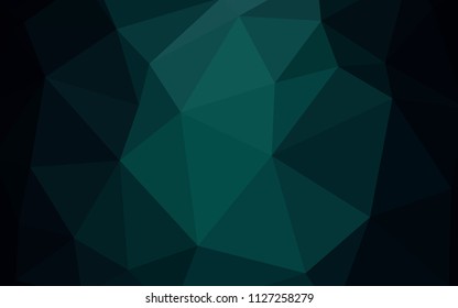 Dark Green vector abstract mosaic backdrop. Triangular geometric sample with gradient.  Template for cell phone's backgrounds.