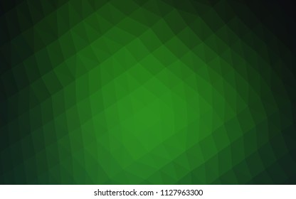 Dark Green vector abstract mosaic backdrop. Glitter abstract illustration with an elegant design. The polygonal design can be used for your web site.