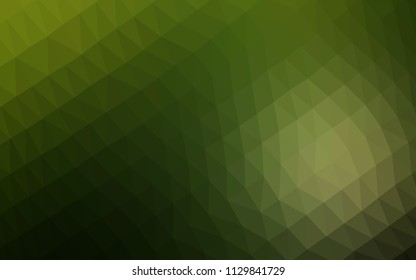 Dark Green vector abstract mosaic background. Shining illustration, which consist of triangles. The completely new template can be used for your brand book.