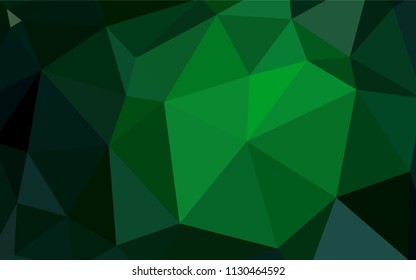 Dark Green vector abstract mosaic pattern. Geometric illustration in Origami style with gradient.  Completely new template for your banner.