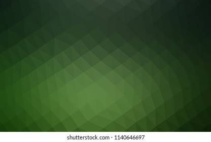 Dark Green vector abstract mosaic background. A vague abstract illustration with gradient. Brand new style for your business design.