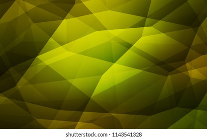 Dark Green vector abstract mosaic backdrop. Shining polygonal illustration, which consist of triangles. Pattern for a brand book's backdrop.