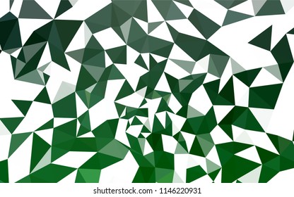 Dark Green vector abstract mosaic pattern. Colorful illustration in abstract style with triangles. Triangular pattern for your design.