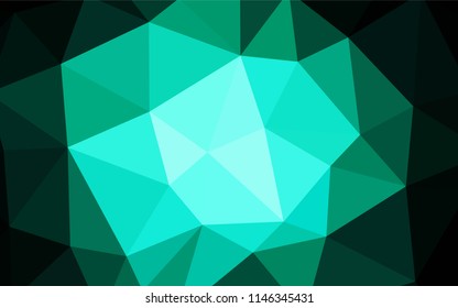Dark Green vector abstract mosaic backdrop. Colorful abstract illustration with triangles. Brand new design for your business.
