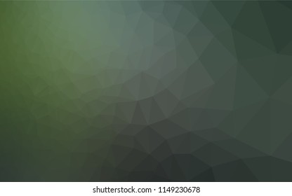Dark Green vector abstract mosaic pattern. Shining illustration, which consist of triangles. Brand new design for your business.