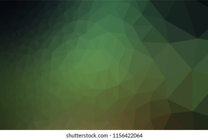 Dark Green vector abstract mosaic background. A sample with polygonal shapes. The best triangular design for your business.