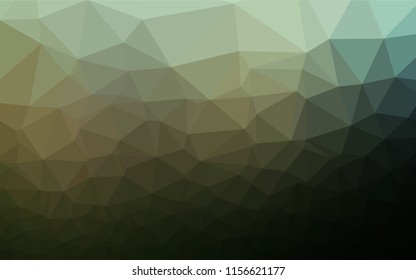 Dark Green vector abstract mosaic background. Geometric illustration in Origami style with gradient.  The completely new template can be used for your brand book.