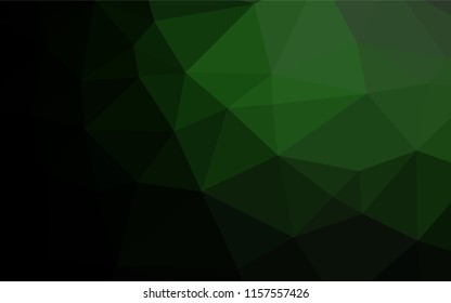 Dark Green vector abstract mosaic backdrop. Geometric illustration in Origami style with gradient.  The best triangular design for your business.
