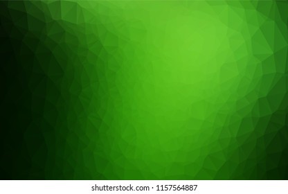 Dark Green vector abstract mosaic pattern. Shining colored illustration in a Brand new style. Triangular pattern for your business design.