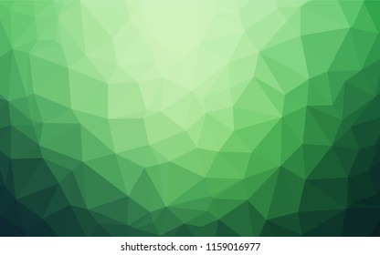Dark Green vector abstract mosaic pattern. Modern geometrical abstract illustration with gradient. The best triangular design for your business.