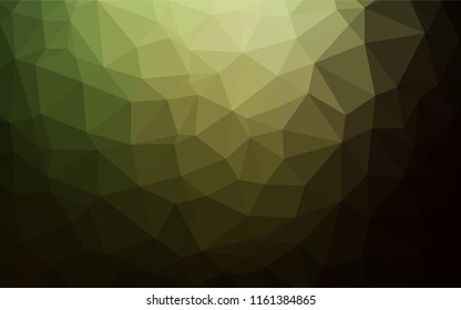 Dark Green vector abstract mosaic backdrop. Triangular geometric sample with gradient.  The template can be used as a background for cell phones.