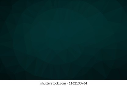 Dark Green vector abstract mosaic pattern. Triangular geometric sample with gradient.  A completely new design for your business.