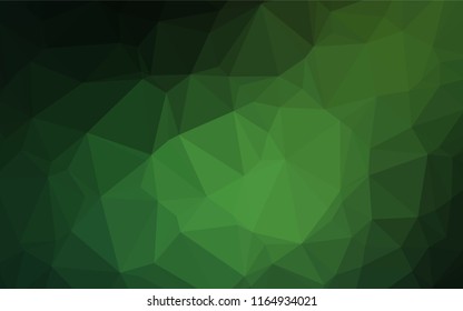 Dark Green vector abstract mosaic backdrop. A completely new color illustration in a vague style. Triangular pattern for your business design.