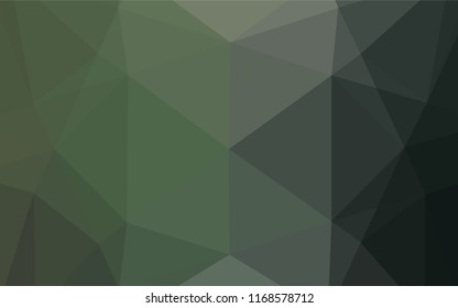 Dark Green vector abstract mosaic backdrop. Creative geometric illustration in Origami style with gradient. The completely new template can be used for your brand book.